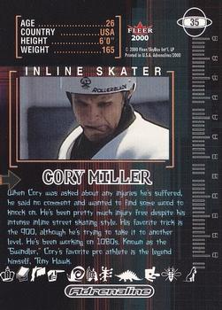 2000 Fleer Adrenaline #35 Cory Miller Back
